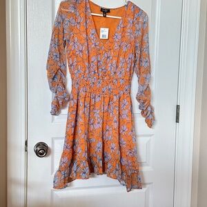JESSICA SIMPSON size Small Orange Floral Pattern Mini Dress NEW